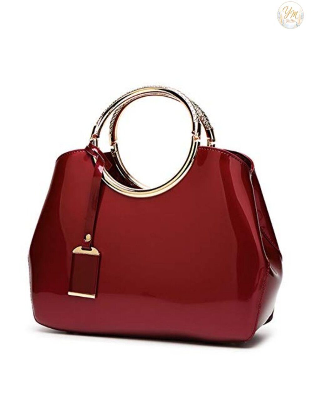 Patent Leather Satchel Handbag Top Handle Tote Purse for Work Wedding